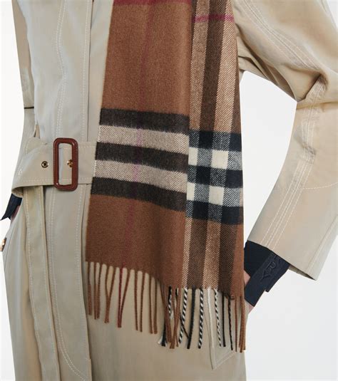 burberry giant check cashmere scarf size|burberry reversible check cashmere scarf.